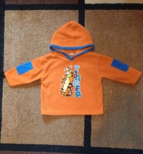 Vintage Disney Baby Tigger Long Sleeve Hooded Fleece Sweatshirt Orange 18M