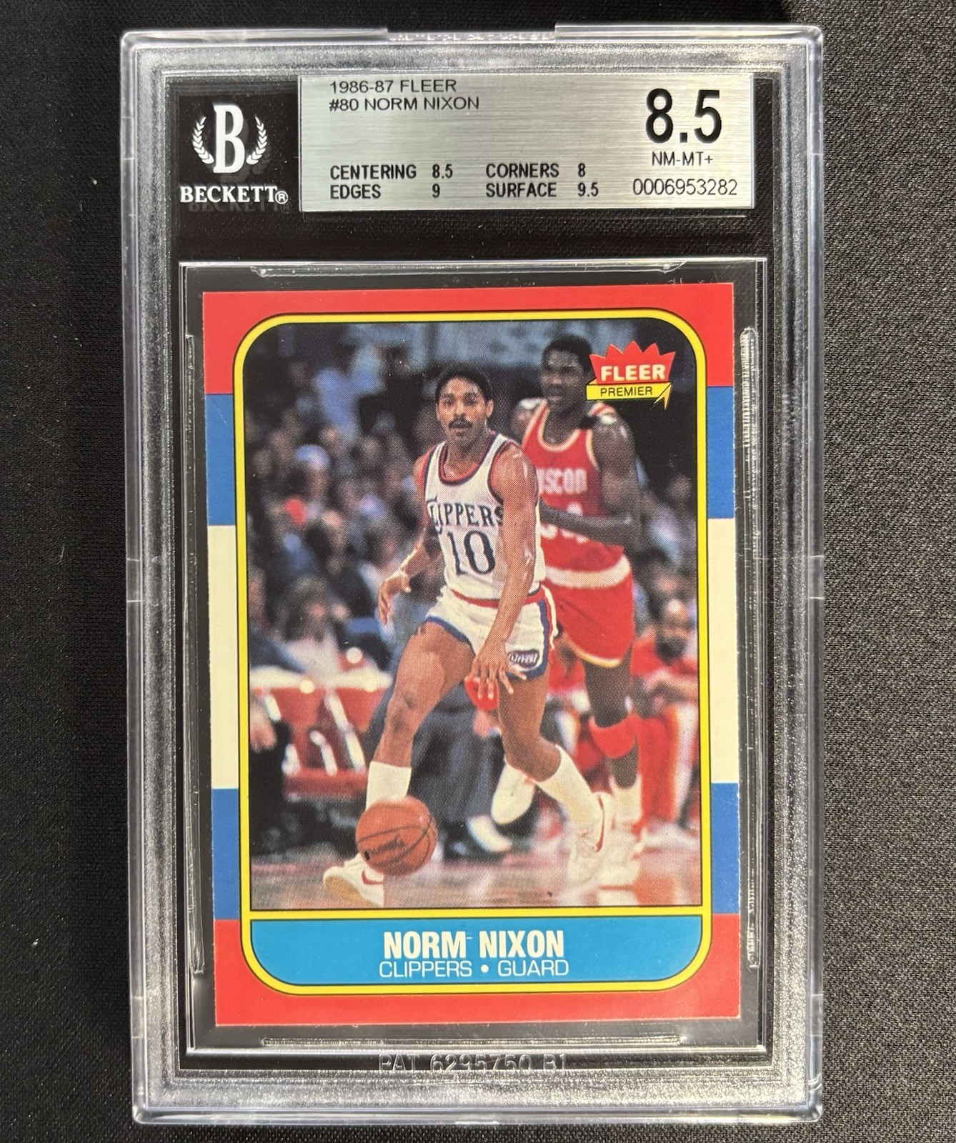 1986-87 Fleer #80 Norm Nixon BGS 8.5 w/ Subgrades (8.5, 8, 9, 9.5)