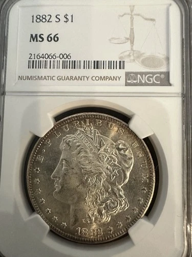 1882 S Morgan Silver Dollar NGC MS 66