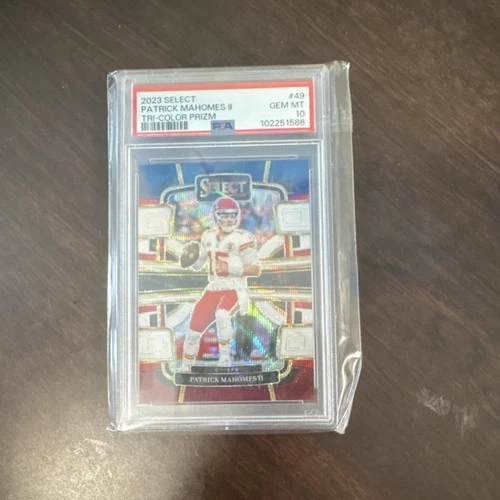 2023 Panini Select Concourse Patrick Mahomes II #49 Tri-Color Prizm /259 PSA 10