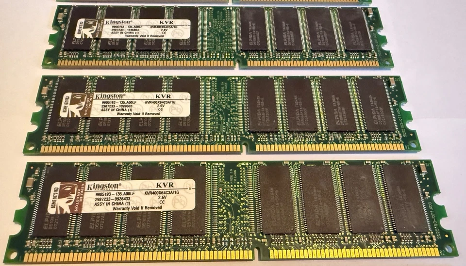 12 x Used Kingston KVR400X64C3A-1G DDR400 (PC3200) CL3 DIMMS - JOB LOT - Image 4 of 4