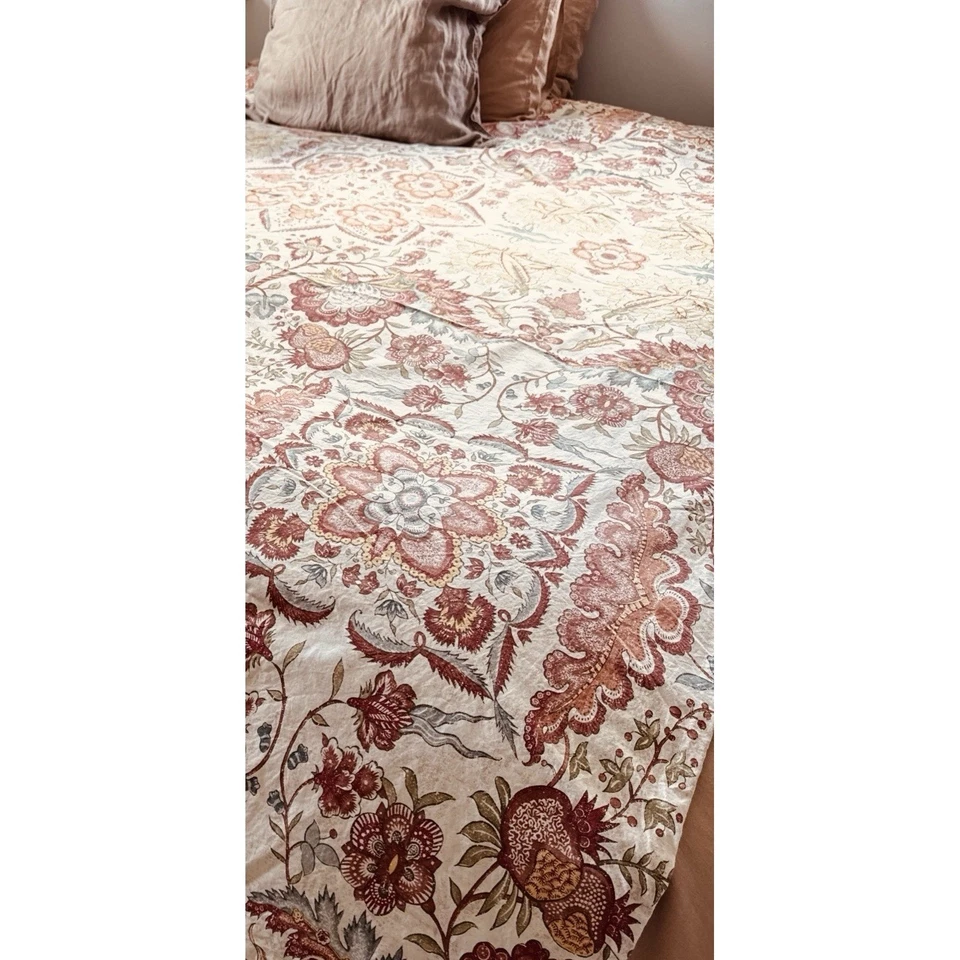Pottery Barn Deidre Palampore Duvet Cover Red Twin Rare Find - Image 4 of 4