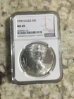 1996 American Silver Eagle $1 NGC MS69 KEY DATE Low Mintage ASE .999 Silver 1oz