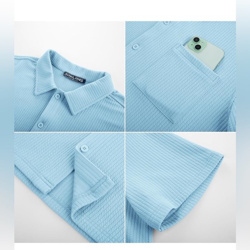 NEU PAUL JONES Herren Button Down faltenfreies Hemd Tasche XL - Bild 7 von 7