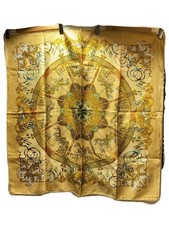HERMES arre 90 Luna Park Amusement Park Merry-Go-Round Scarf Silk BEG All-over
