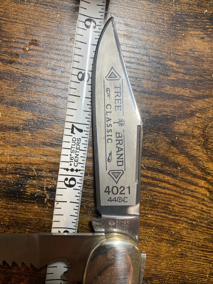 Cuchillo de Bolsillo Boker 4021-440C Hunter Doble Bloqueo Clip Hoja de Sierra Mango de Ciervo Foto 4 de 4