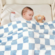 Checkered Baby Blanket Fleece Baby Blankets for Boys, Ultra Soft Cozy Fluffy ...