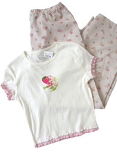 Strawberry Shortcake Pajamas T Shirt Top Pants Womens L Sleepwear Lounge NWT