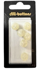 Buttons Ivory Pearlescent Sphere Ball Shank 6-Pk 3/8" 10MM Dill 89 Vntg Germany