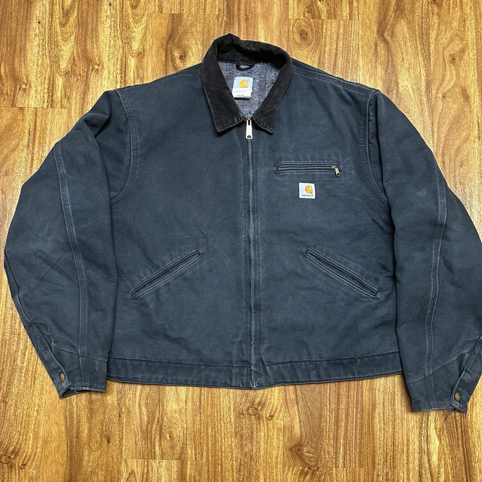 Vintage Carhartt Detroit Jacket J001 Men XL Black Duck Blanket Lined USA image 1