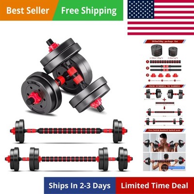 Adjustable-Dumbbells-Sets,Free Weights-Dumbbells Set of 2 Convertible To Barb...