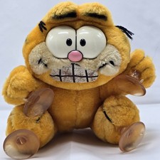Vintage 1981 Garfield the Cat Stuck On You Plush Car Window with Suction Cups
