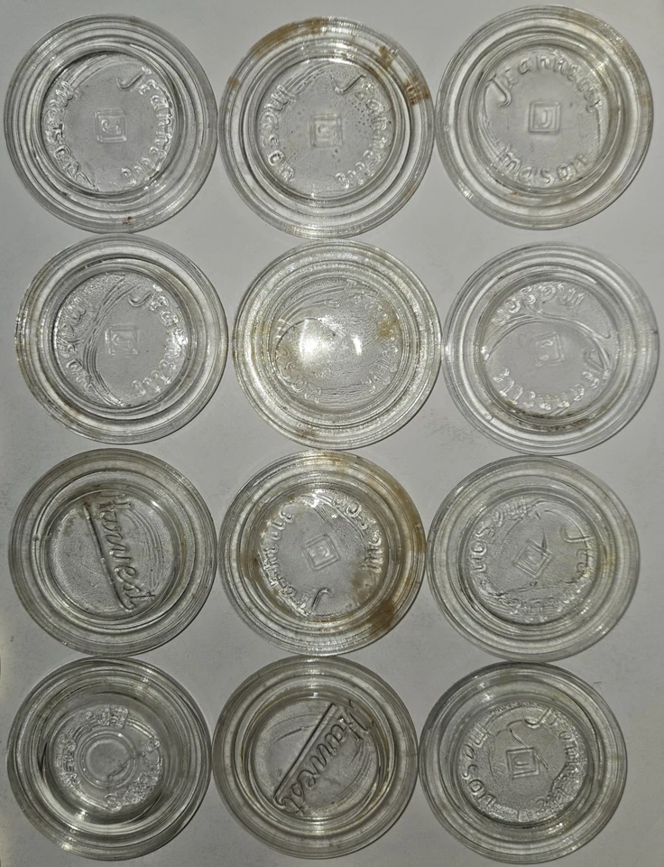 VINTAGE CANNING LID Lot 21 GLASS INSERTS MASON JAR Samco Harvest Jeannette - Image 2 of 4