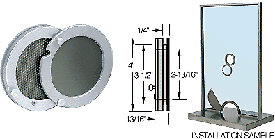 CRL 405A Satin Anodized 4" Metal Cover Speak-Thru - Picture 2 of 2