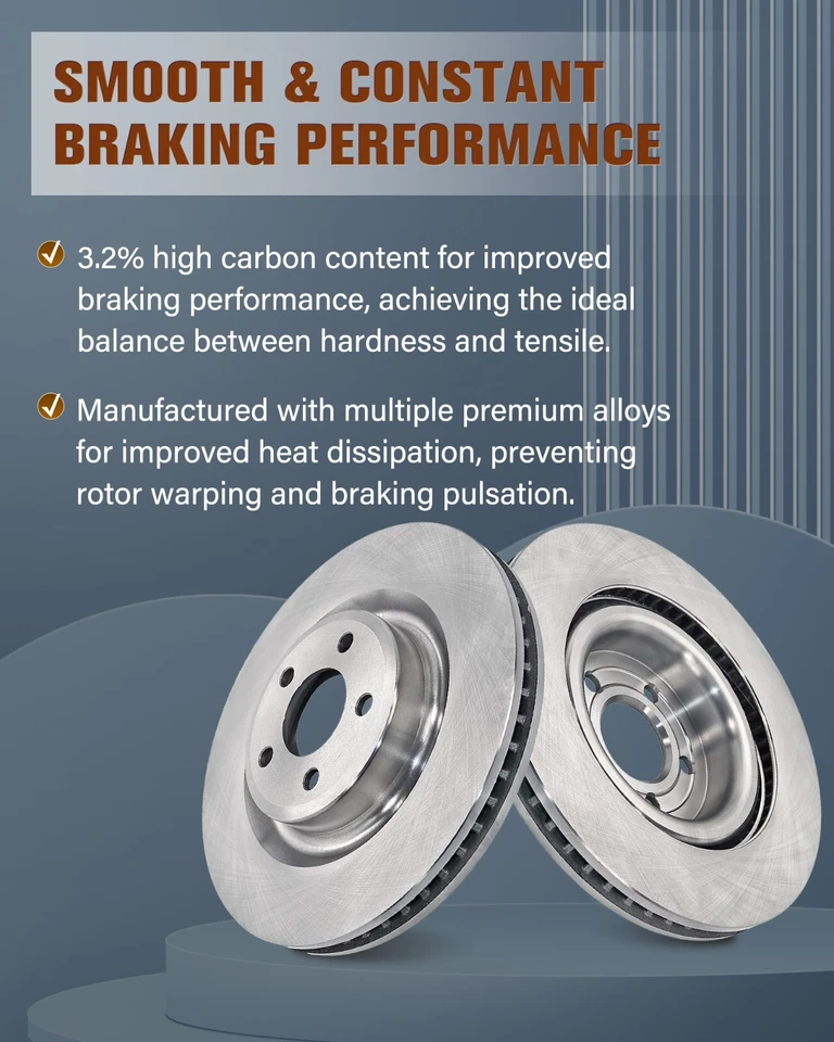 Front Disc Brake Rotors for 2007 - 2013 2014 2015 2016 2017 Jeep Wrangler Foto 2 de 4