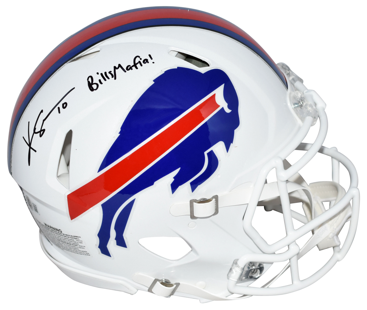Casque Buffalo Bills Signé Khalil Shakir - Certificat D'authenticité Beckett Avec Visière - NFL Football