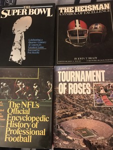 Vintage Football Coffee Table Book Lot Ncaa College Nfl Superbowl