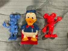 Vintage Set Of 2 Marx / Disney Productions Plastic Mold Figures and Donald Bank