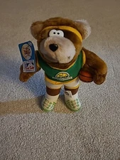 Vintage Seattle Super Sonics Bear Stuffy Plush With Tag Official NBA Sportstuff