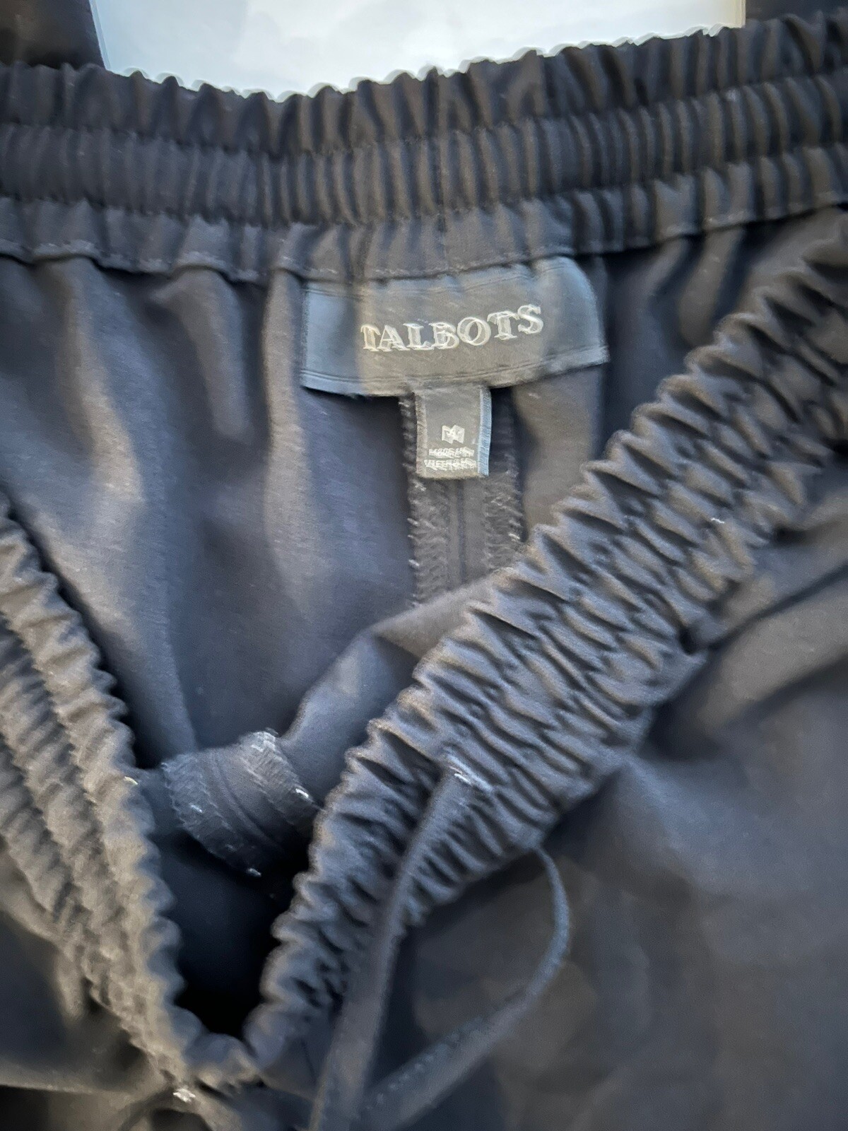 TALBOTS Black Pull On Pants Drawstring Elastic Wa… - image 5