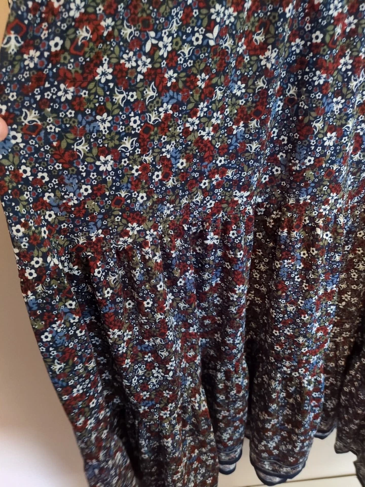 Max Studio платье женщин L цветы ярусный макси богемное прерии крестьянин Cottagecore - Изображение 3 из 4