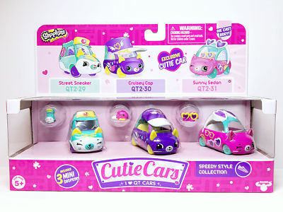 Shopkins Cutie Cars 3 Pack Series 2 Speedy Style Collection QT2-29 QT2-30 QT2-31