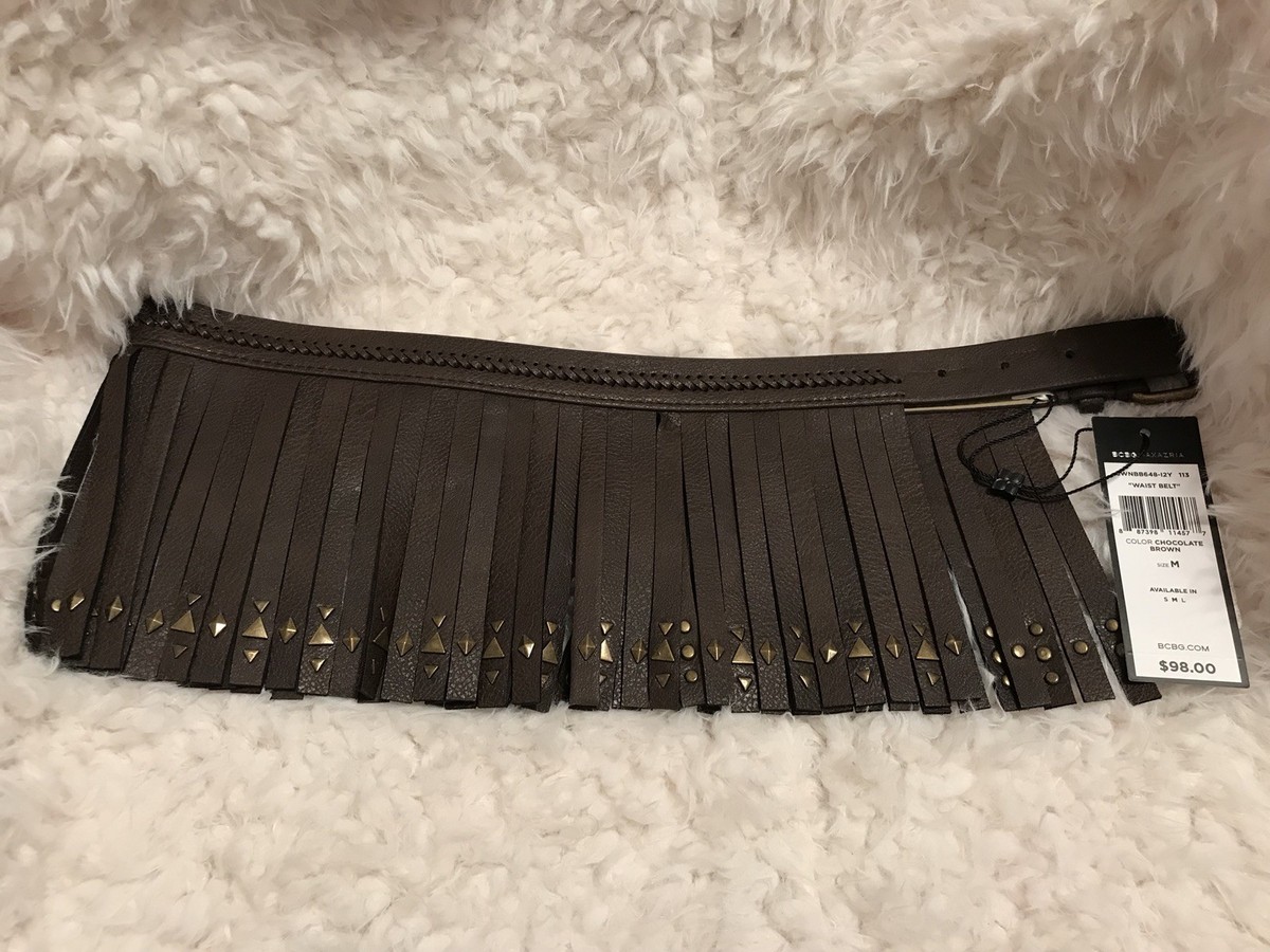 BCBGMaxAzria Black Studded Fringe Contour Waist Belt Corset Skirt S BCBGMAXAZRIA Fringe Contour Waist Belt – Runway Catalog main image 3