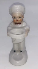 Vintage Porcelain Chef Toothpick Holder - Novelty Figure - MCM