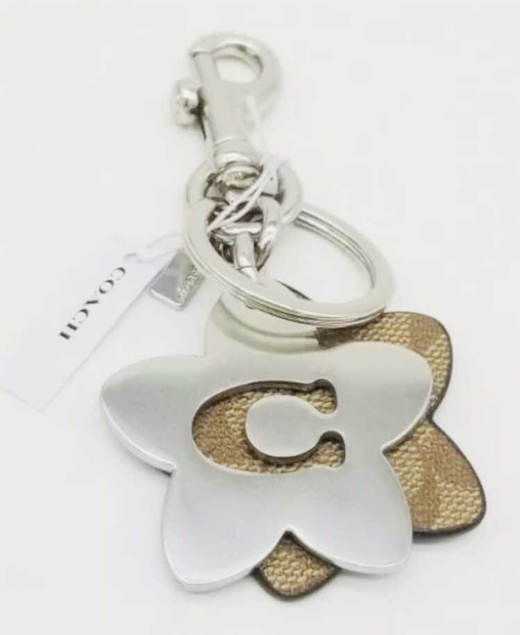 キーホルダー・キーリング COACH Signature l Wildflower Key Ring C4316 NEW COACH Signature Double Wildflower Key Ring/Bag Charm