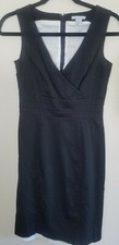 H&M Little Black Lined Cotton Cocktail Dress Sz 4