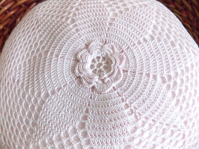 Napperon Rond Crocheté Artisanal - Création Sylvette Raisonnier - 40 Cm, Blanc (Neuf)