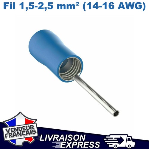 50 Cosses à Sertir Connecteurs Électriques 2.8mm - Pour Câbles 1,5-2,5 Mm² (14-16 AWG), Neuf