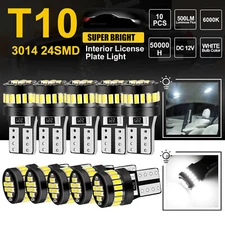 10PCS T10 194 168 24SMD LED Interior Light Bulbs Super Bright Canbus Xenon White
