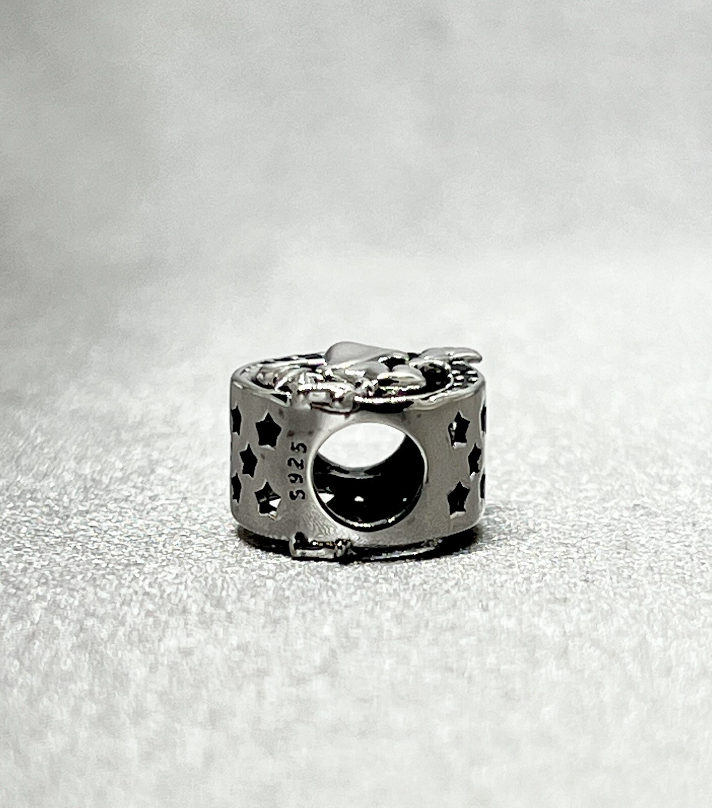 Witch On Broom Charm Bead Flying Halloween Cat Genuine 925 Sterling Silver Gift