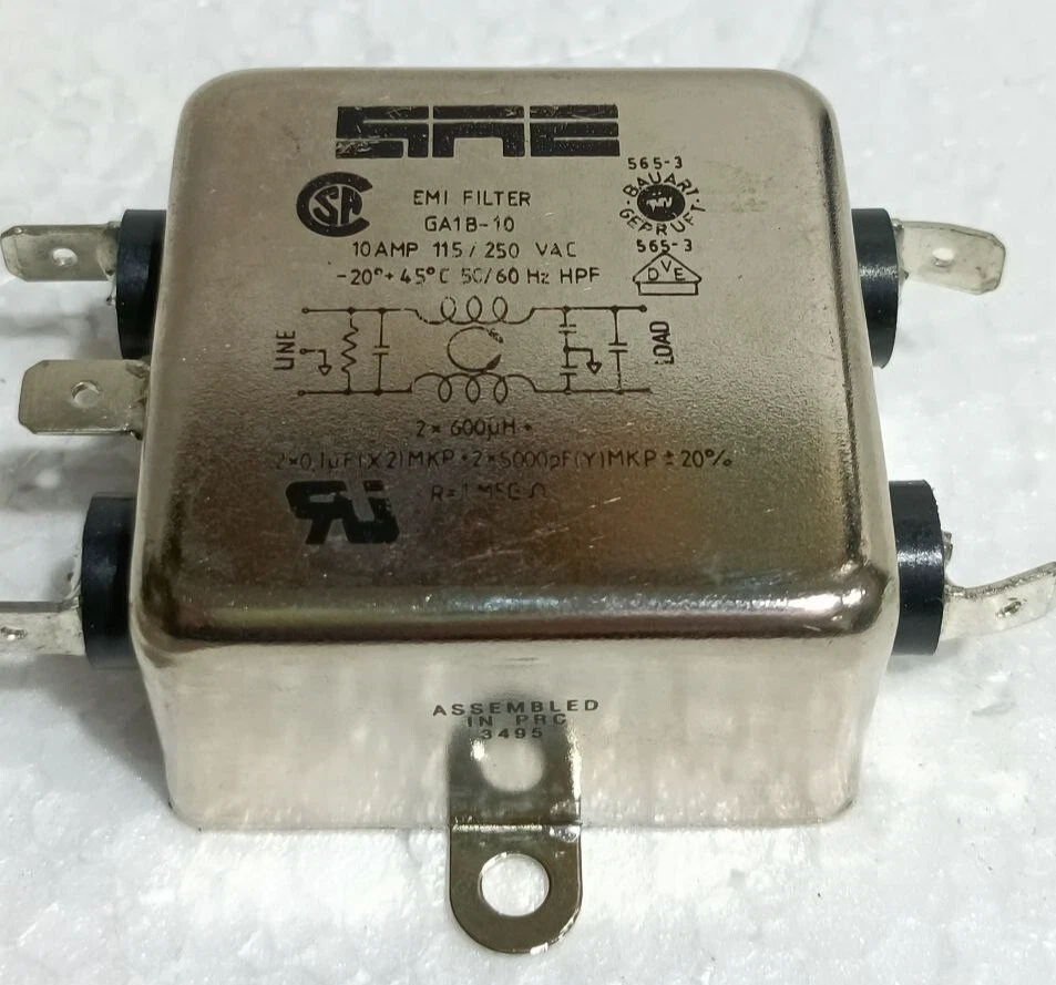SAE EMI FILTER GA1B-10 10AMP 115/250VAC LOT OF 2 PCS NEW FAST SHIPPING - Image 3 of 4