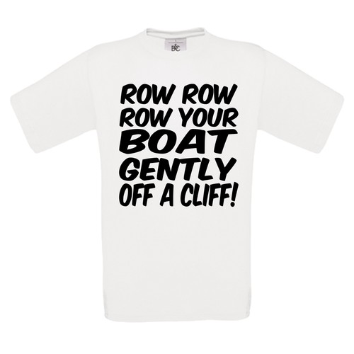 CAMISETA ROW ROW YOUR BOAT GENTILMENTE OFF A CLIFF REGALO DIVERTIDO CUMPLEAÑOS DE NAVIDAD - Imagen 6 de 6