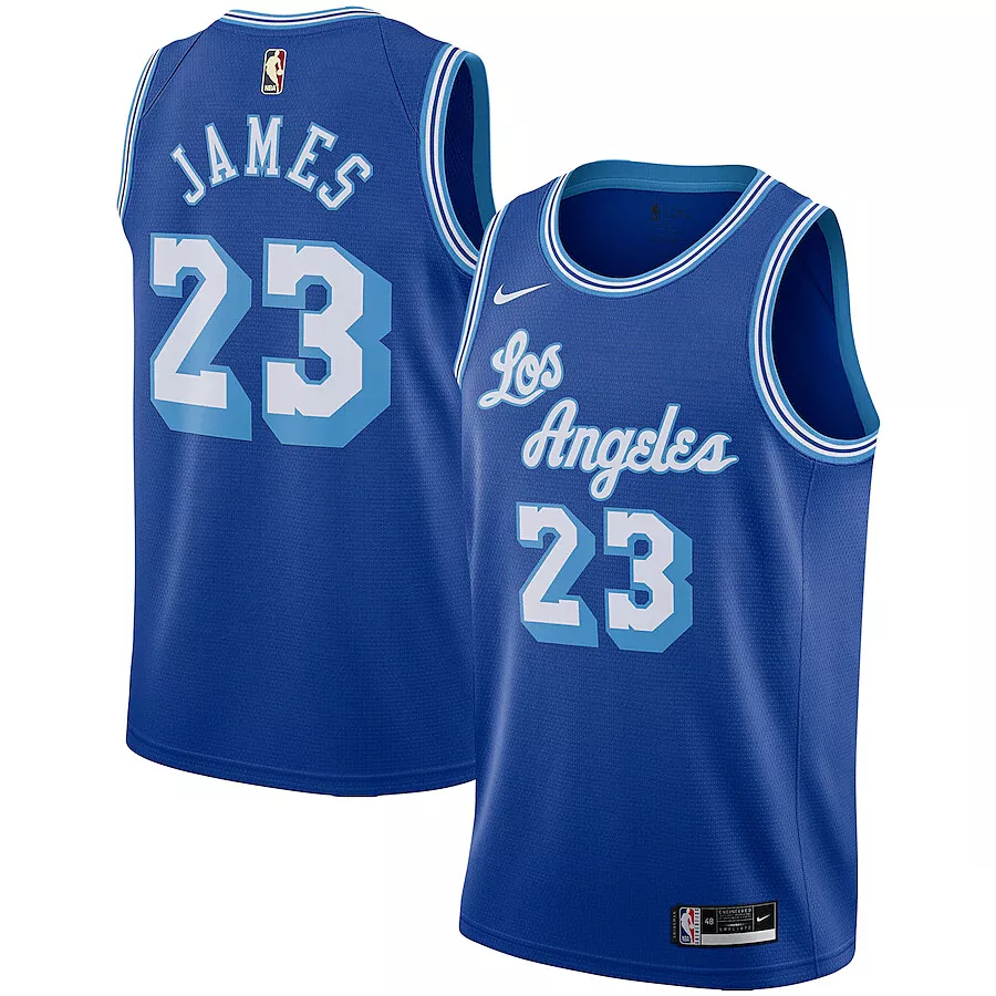 Nike LeBron James Los Angeles Lakers Hardwood Classic Blue Swingman Jersey - Men's Medium