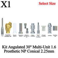 1x Kit Prótesis Angulada 30° Multi-Unidad 1.6 NP Cónica 2.25mm Titanio Dental