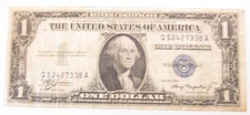 1935 A $1 DOLLAR BLUE SEAL SILVER CERTIFICATE - Q52427338A -  (WH12)