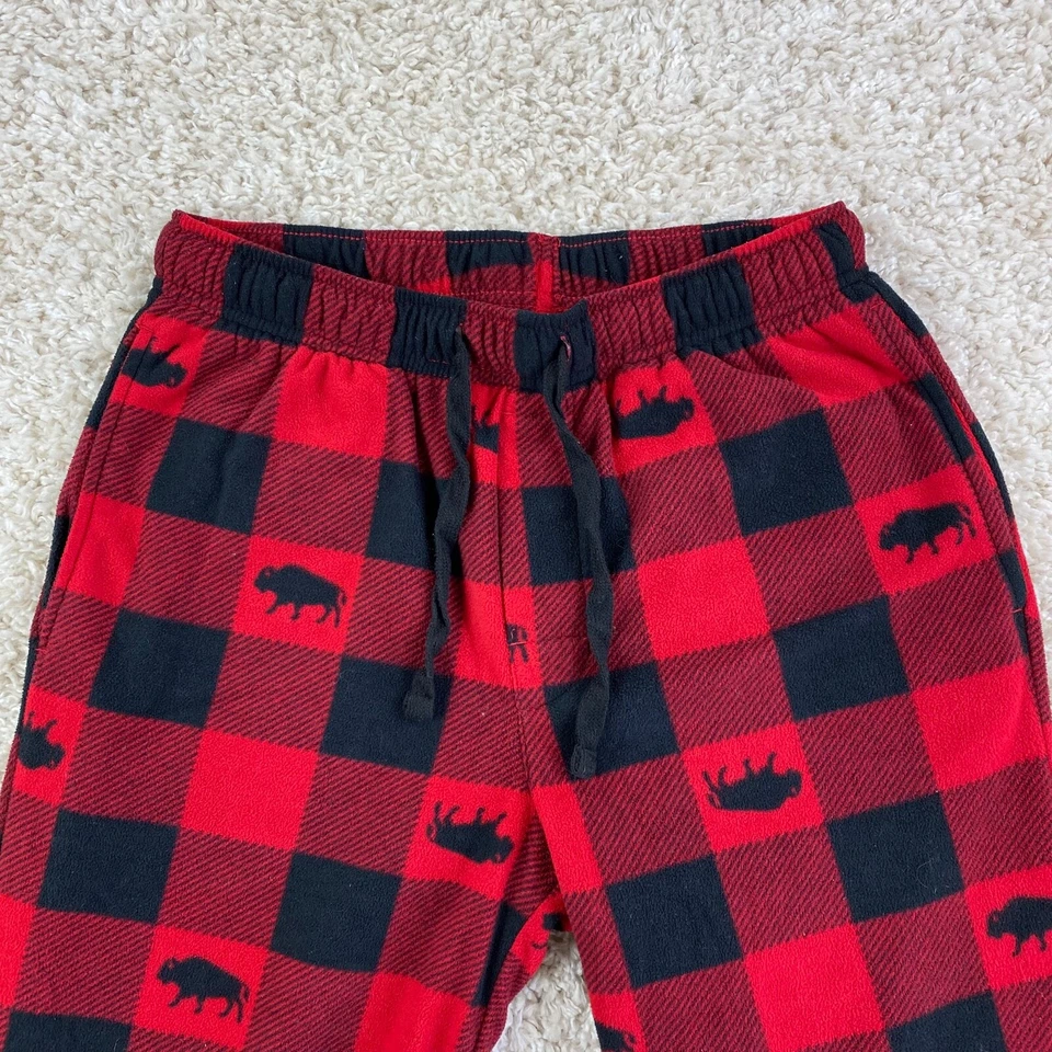 Croft & Barrow mens small fleece pajama pants plaid red black casual lounge - Image 4 of 4
