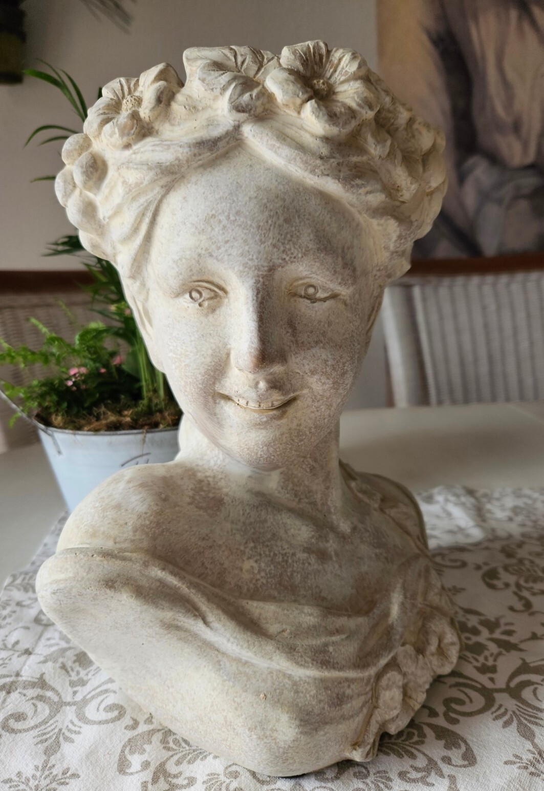 Bust Woman's Head Planter Flower Pot Figure Statue Garden Decoration 11