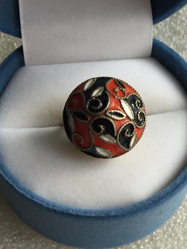 Ring Russia USSR silver 875 Soviet Rare Old Antique vintage enamel  jewelry