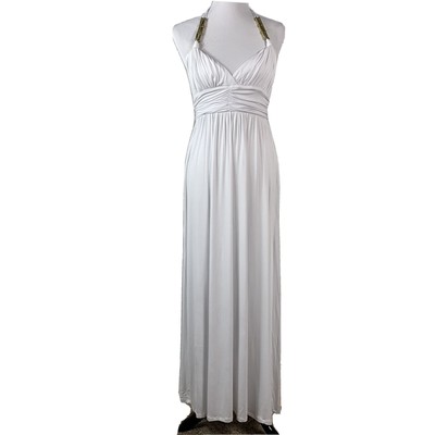 white halter neck maxi dress