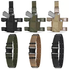 Right Leg Adjustable Waterproof Pistol Leg Thigh Holster Pouch and Tactical Belt