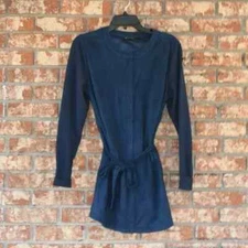 H by Halston Blue Long Sleeve Cover Top