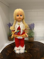 Vintage Handmade In Finland Helvi Calanna Sami Doll Eyes Open  Close