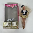 Super Talk Barbie Doll Gold Denim Crimp Hair Vintage 1994 Tested Works With Box