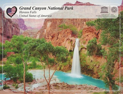 Postcard Arizona Grand Canyon Nat'l Park Havasu Falls UNESCO WHS Site MINT 