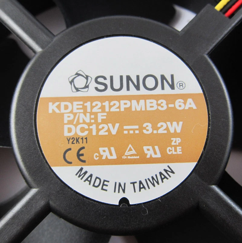 Sunon 120mmx38mm 12038 KDE1212PMB3-6A DC 12V Double Ball Bearing 3pin Case Fan - Image 2 of 4