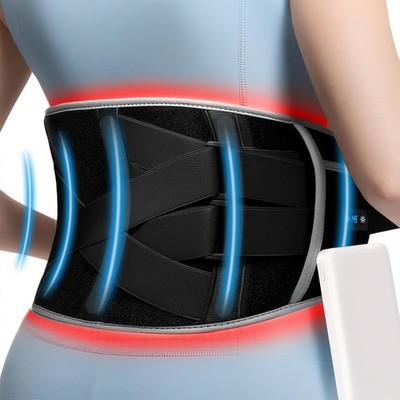 Cordless Heating Pad for Back Pain : 7000mAh Lower Back Massager with 6 Heat ...